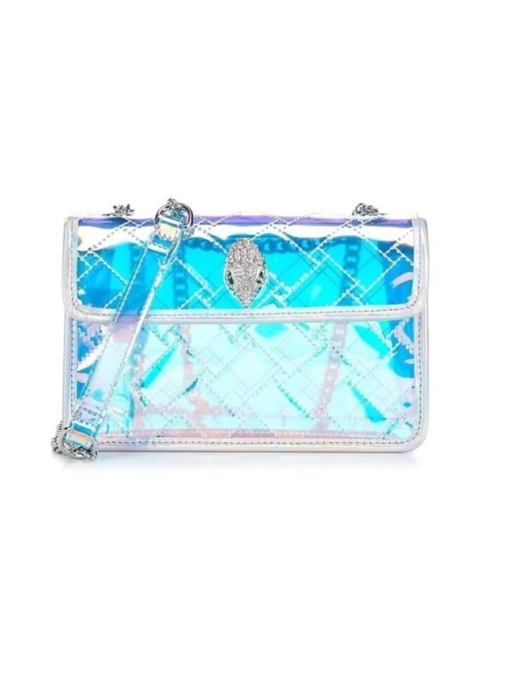 Kurt Geiger London Iridescent Medium Kensington Quilted Vinyl Shoulder Bag